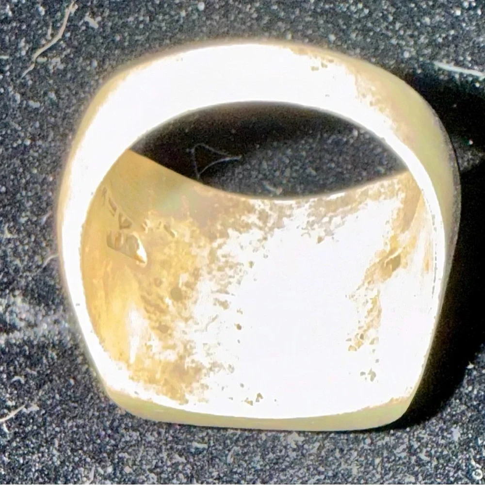 Sterling Inlay Ring with Turquoise, Green Malachite & Brown Matrix, Sz 6 1/2